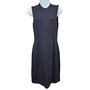 VTG ST. JOHN Sheath Dress Women 2 Black Santana Knit Sleeveless Old Money USA